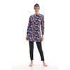 Gradient Floral Print Set Muslim Women Modest Seaside Swimwear Full Coverage Swimsuit Beachwear Burkini Swimsuit Set (Without Hijab)