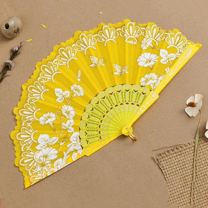 Printed Pattern Dance Party Show Folding Fans Performance Props Decoration Chinese Style Art Craft Gift