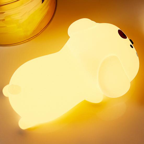 Силиконовый ночник с таймером автоматического выключения. Милый дизайн в виде щенка. Защита глаз без мерцания. Сенсорное управление. Светодиодный прикроватный светильник.