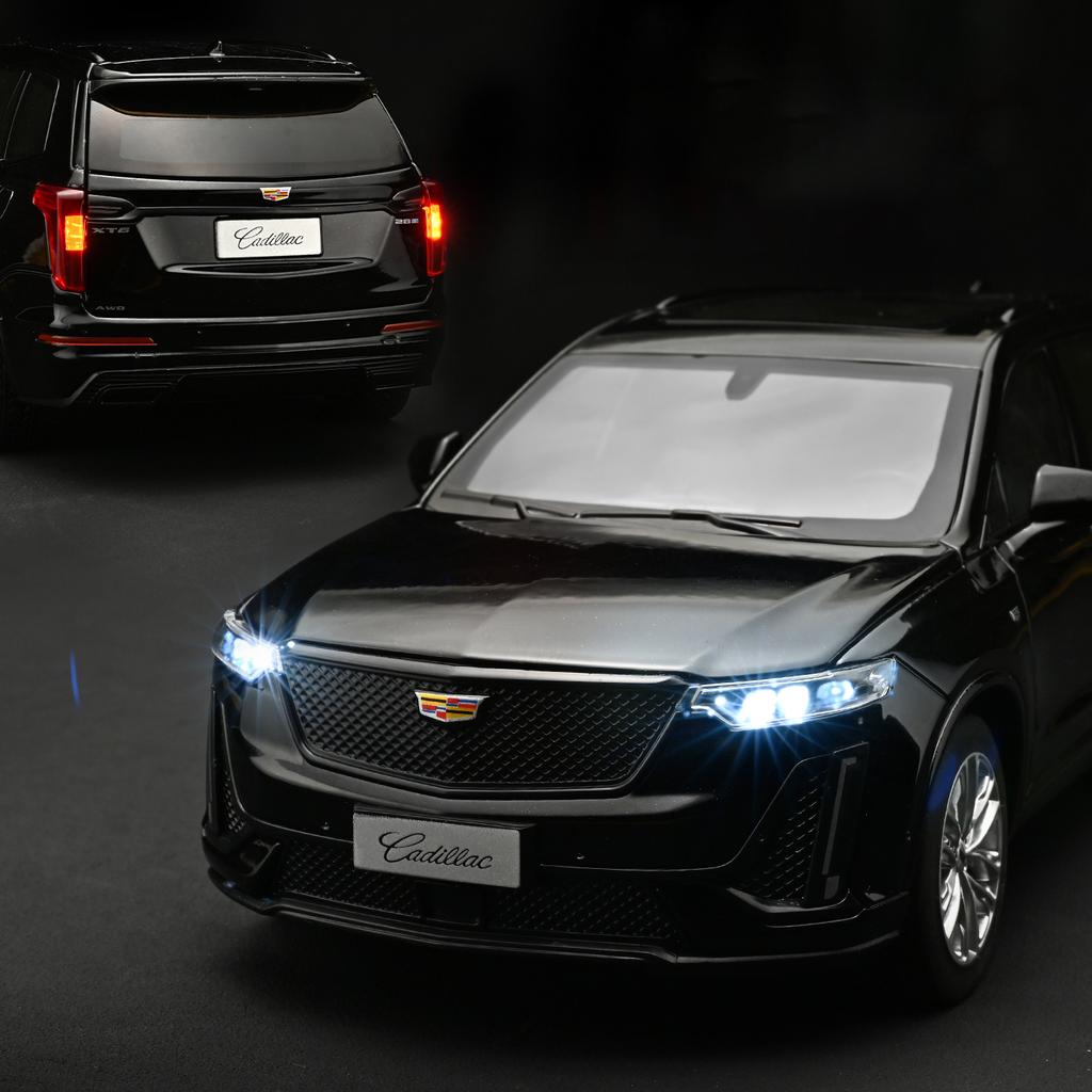 НОВИНКА 1:24 Cadillac XT6 Внедорожник Литой Модель Автомобиля Игрушка Металлическое Литье Под Давлением Оттяжная Машинка Со Звуком и Светом Игрушки для Коллекционирования Транспортное Средство