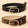 Ремень женский с леопардовым принтом в стиле ретро Millennium Street Jeans с пряжкой из сплава с имитацией конского волоса