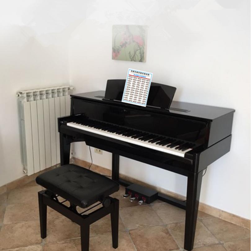 Пластиковая уплотнительная таблица аккордов фортепиано 11 x 8,27 дюйма для упражнений на фортепиано/записи музыки