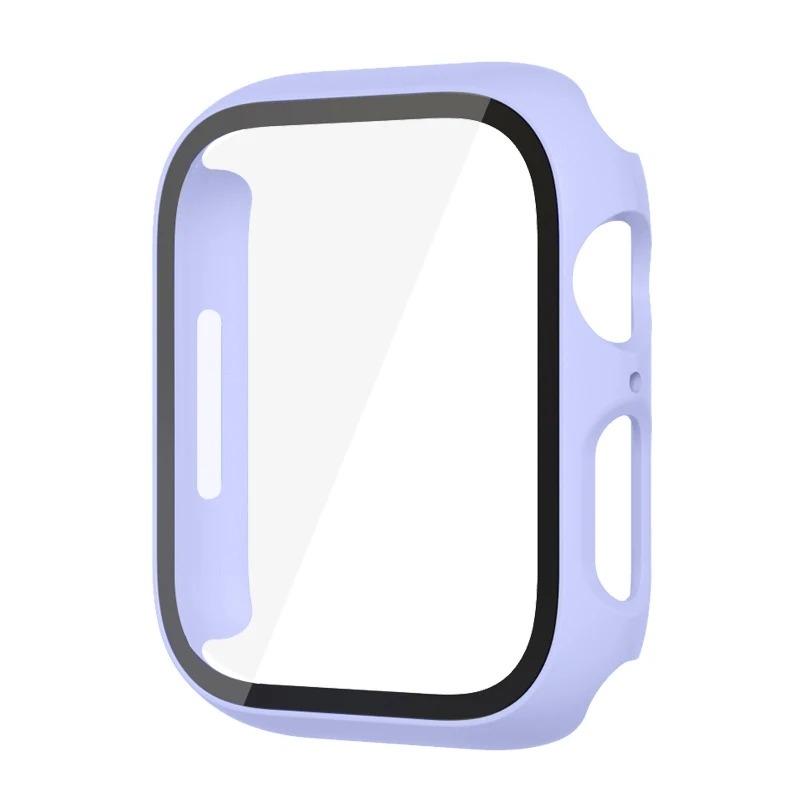 Стекло+Чехол для Apple Watch корпус 44мм 40мм 45мм 41мм 42мм 38мм ремешок Защитное стекло iwatch series 9 8 7 SE 3 корпус Аксессуары