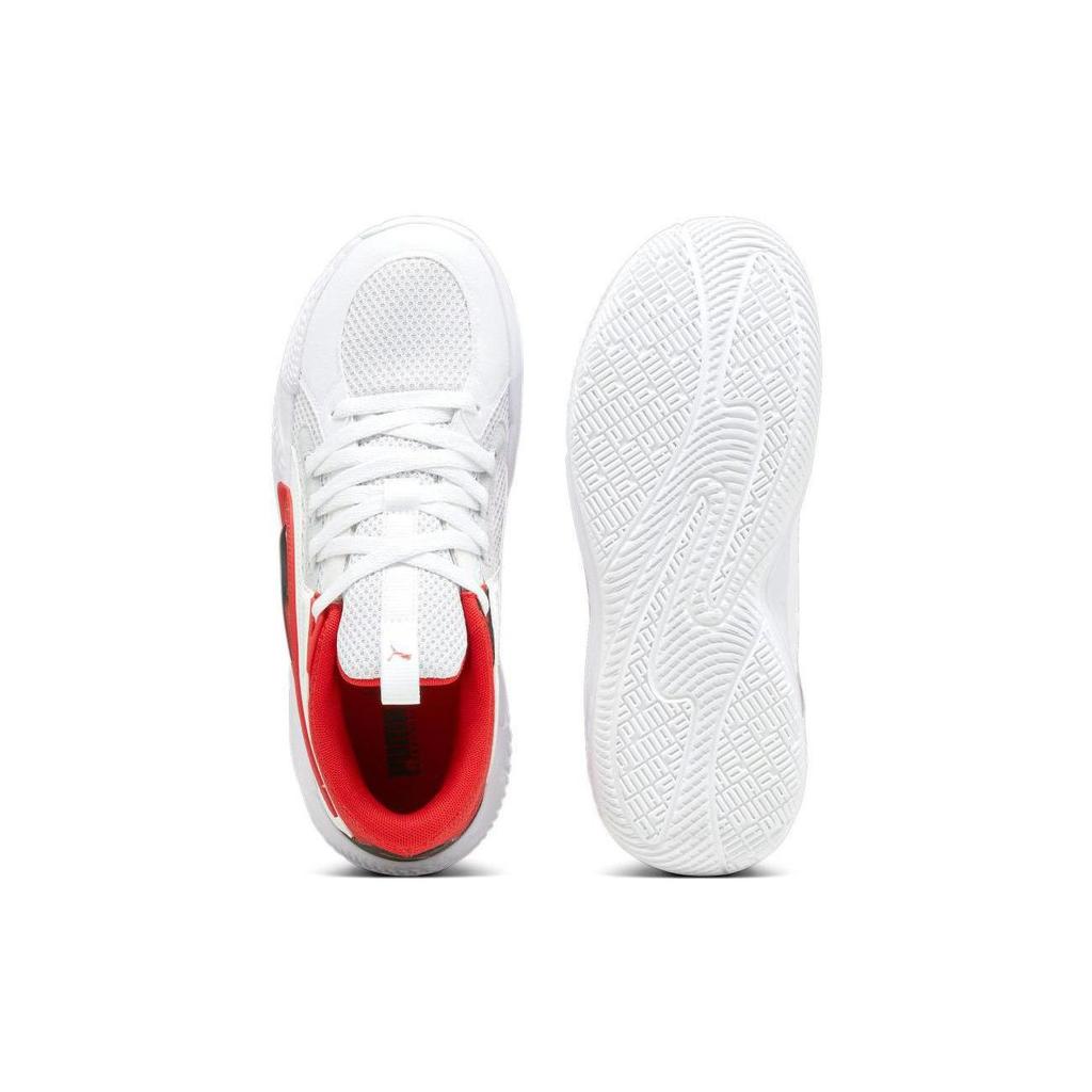 Puma Баскетбольные кроссовки унисекс Court Rider 1.0 с круглым носком, на шнуровке, низкие, бело-красные 379013-04