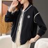 Women's Autumn and Winter Standing Collar Baseball Jersey Casual Cardigan Top