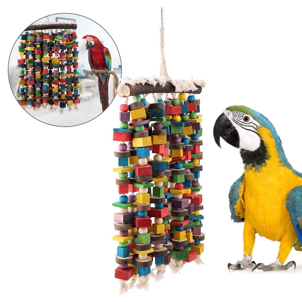 Parrot Toy Bird Chewing Toys Hanging Parrort Toy Playing Toy with Hanger