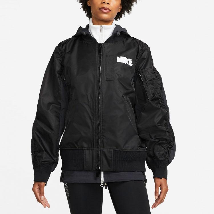 Nike X Sacai Jackets Women's Black Hooded Moderate Other CZ4678-010