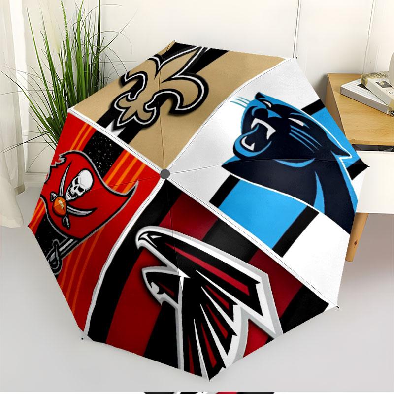NFL Print Automatic Open Close Umbrella, Portable Foldable Umbrella, for Outdoor Commute Camping Trip, Ideal Birthday Gift