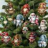 12/24 Pcs Christmas Pendant Wooden Dwarf Hanging Decorations Easy To Hang Xmas Tree Decor for Christmas Party Scene Layout