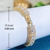 WWJ высококачественный классический теннисный браслет золотистого и серебристого цвета с полупрозрачным цирконием, аристократичные простые и универсальные украшения для женщин