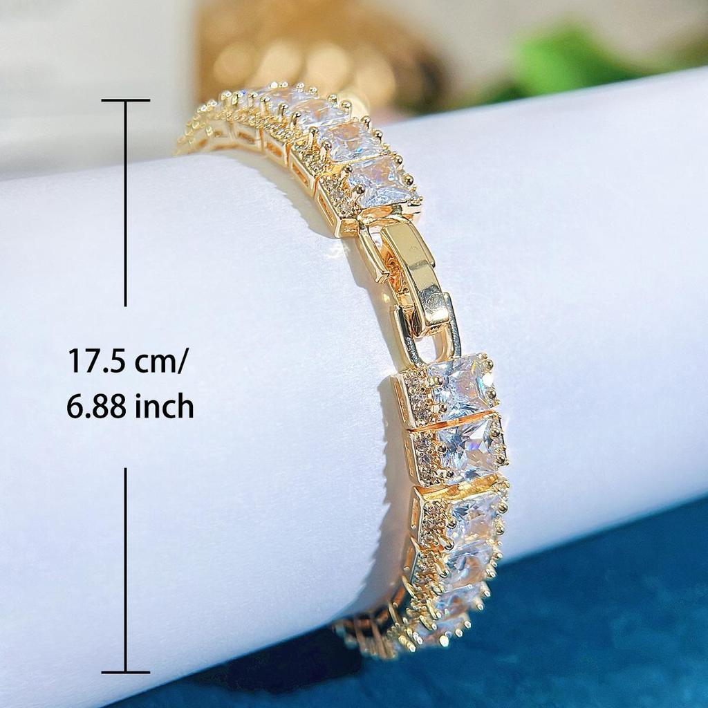 WWJ высококачественный классический теннисный браслет золотистого и серебристого цвета с полупрозрачным цирконием, аристократичные простые и универсальные украшения для женщин