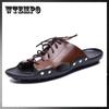 [Cowhide Leather] Summer Leather Slippers Men's Sandals Outer Wear Non-slip Slippers Korean Casual Beach Shoes Outdoor Sandals Lace Up Slippers