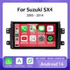 Android 14 Carplay Car Radio Multimedia для Suzuki SX4 SX 4 2006 - 2013 Головное устройство BT GPS видео DVD DSP-плеер Авторадио Стерео