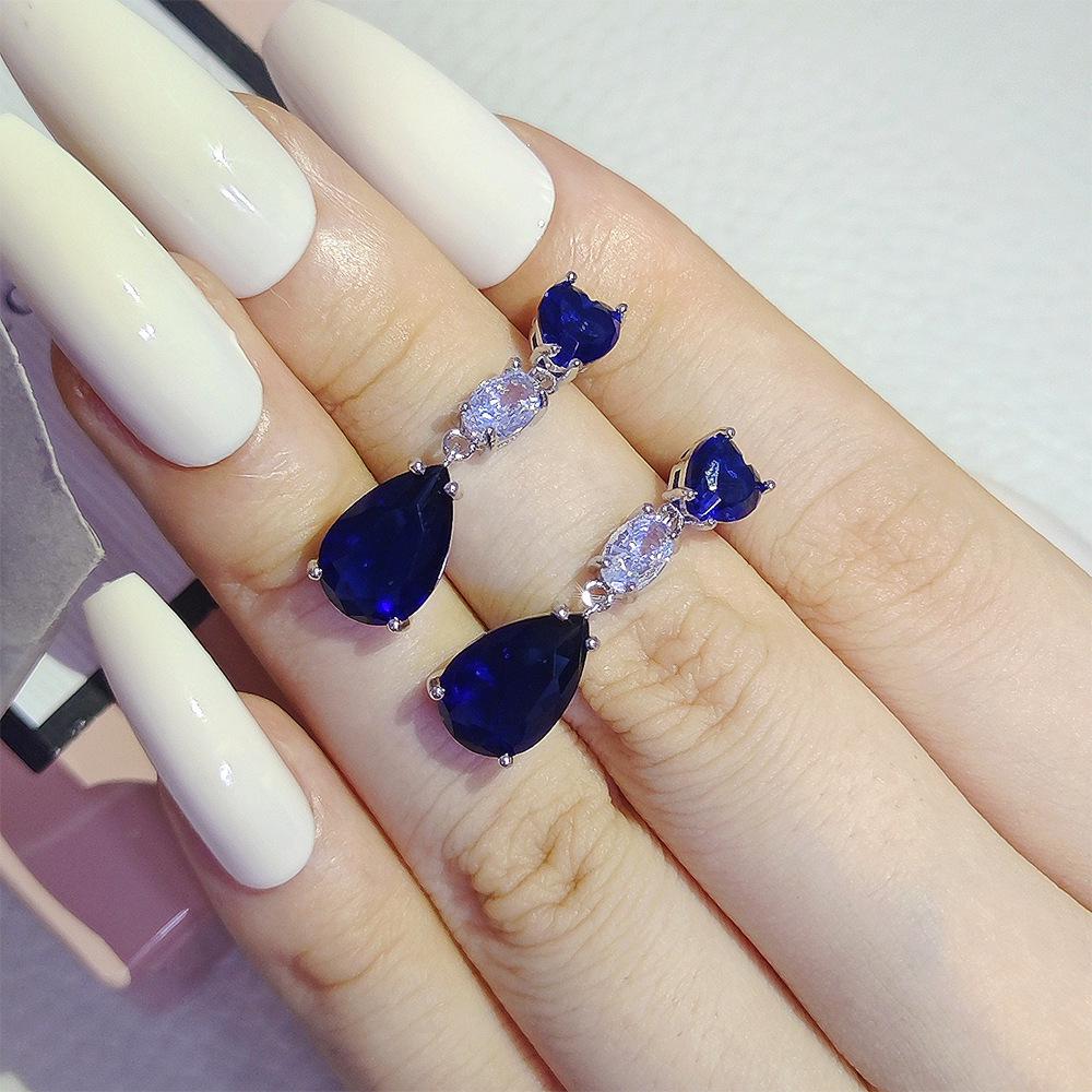 Exquisite Pink Zircon Waterdrop Earrings for Women - Early Spring Collection