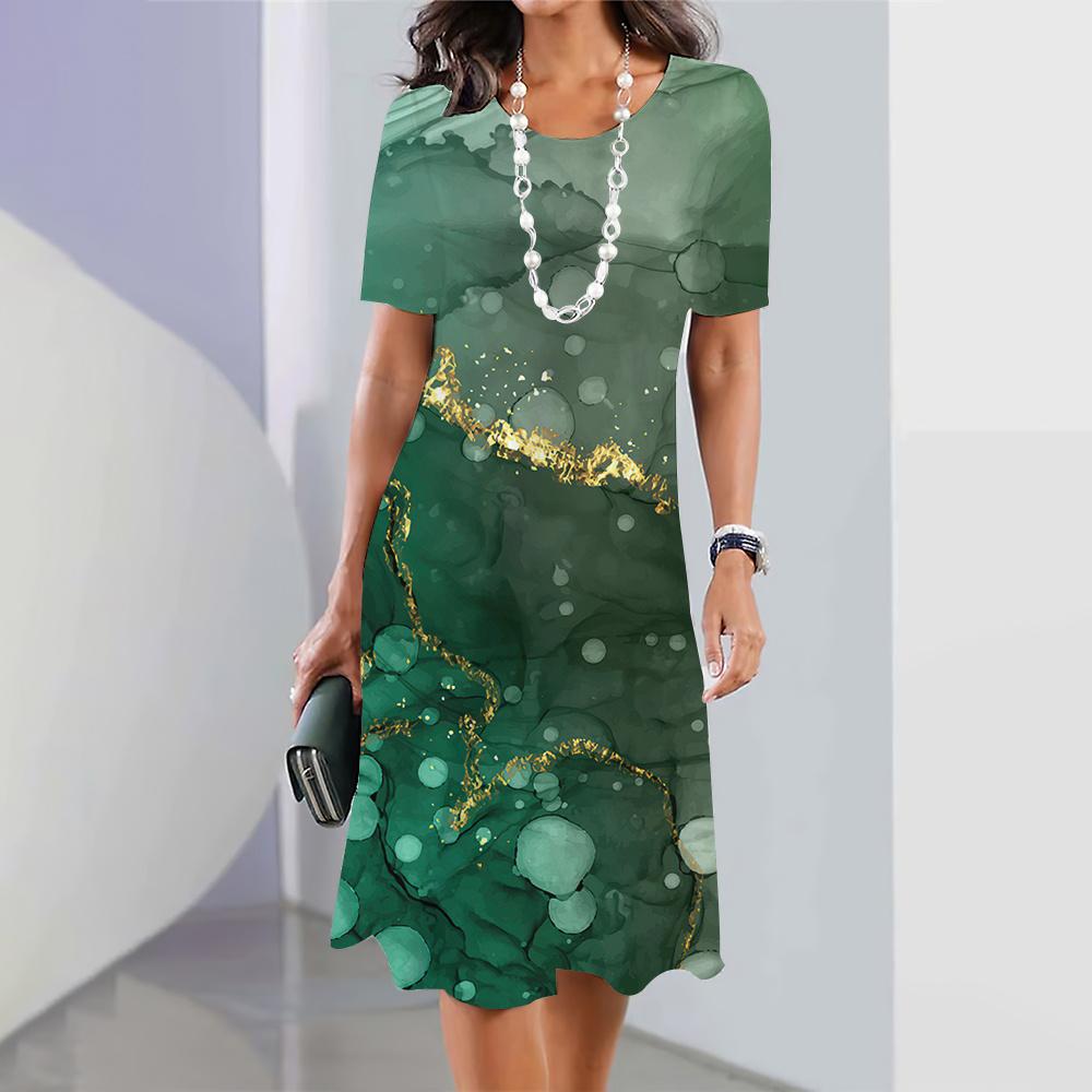 Новые женские платья с цветочным 3D-принтом, элегантные повседневные платья с коротким рукавом, модные винтажные платья больших размеров Y2k