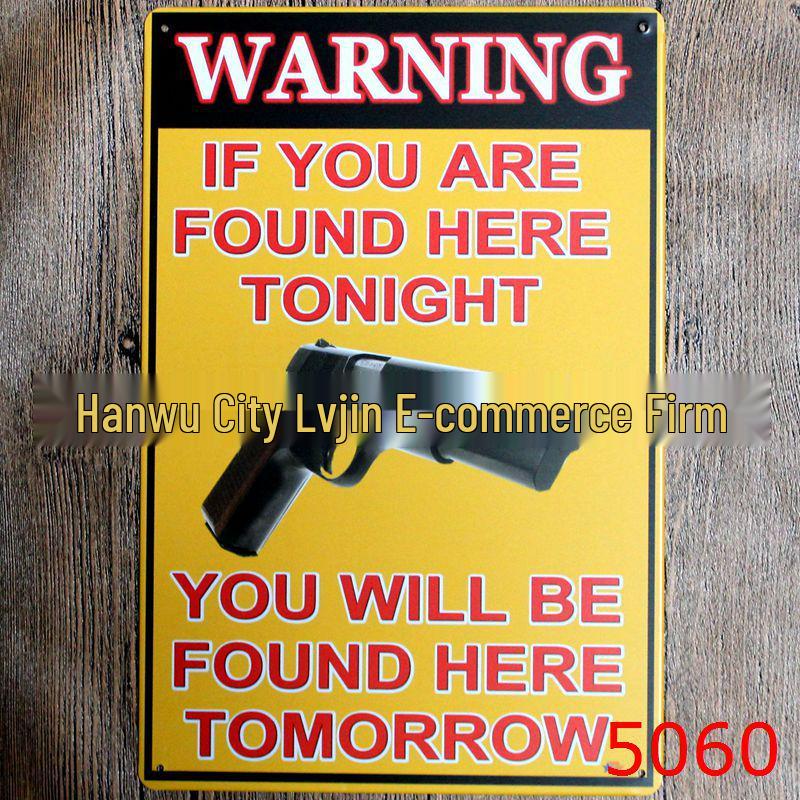 Custom Gun Humor Tin Sign for Restaurant, Bar, or KTV Decor