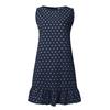 Женское летнее модное повседневное платье трапециевидной формы без рукавов с точечным принтом и рюшами