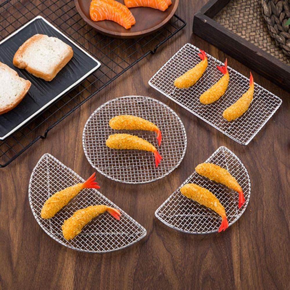 Stainless Steel Tempura Frying Net Japanese Style Oil Draining Rack Drying Net  Outdoor