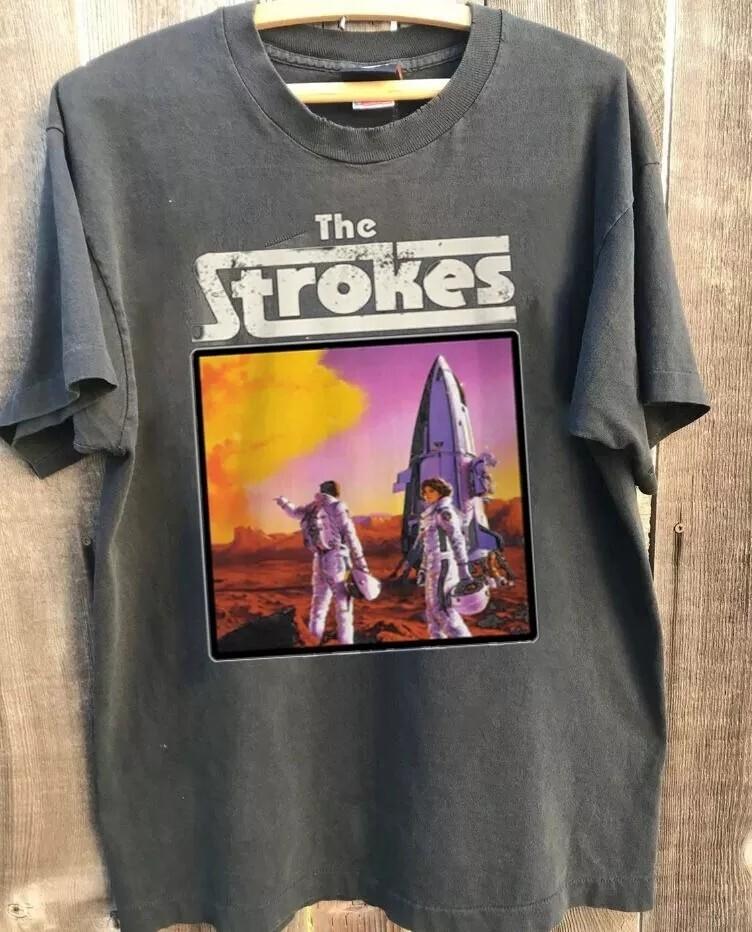 The Strokes Band Graphic Charcoal Short Sleeve Cotton T-shirt Unisex S-5XL