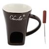 Chocolate Melting Fondue Mug Ceramic Butter Warmer Pot Chocolate Melting Supplies with Fork for