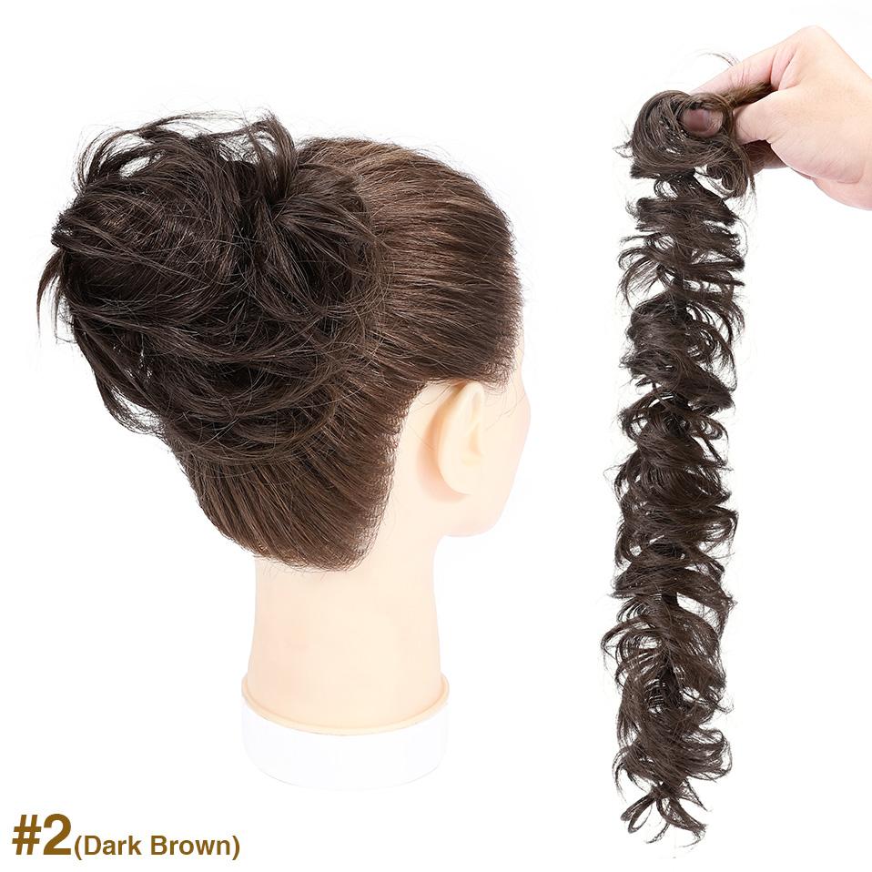 100% настоящие человеческие волосы, вьющиеся пончики, шиньон, кольцо, эластичная лента, булочка, шиньон