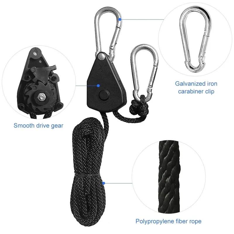 Outdoor Camping Tent Windproof Rope Adjustable Buckle Canopy Pull Rope Pulley Tightener Adjustable Lifting Hanging Rope