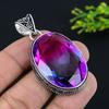 Natural Bi-Color Tourmaline Gemstone 925 Sterling Silver Pendant 2.17" Q4l15