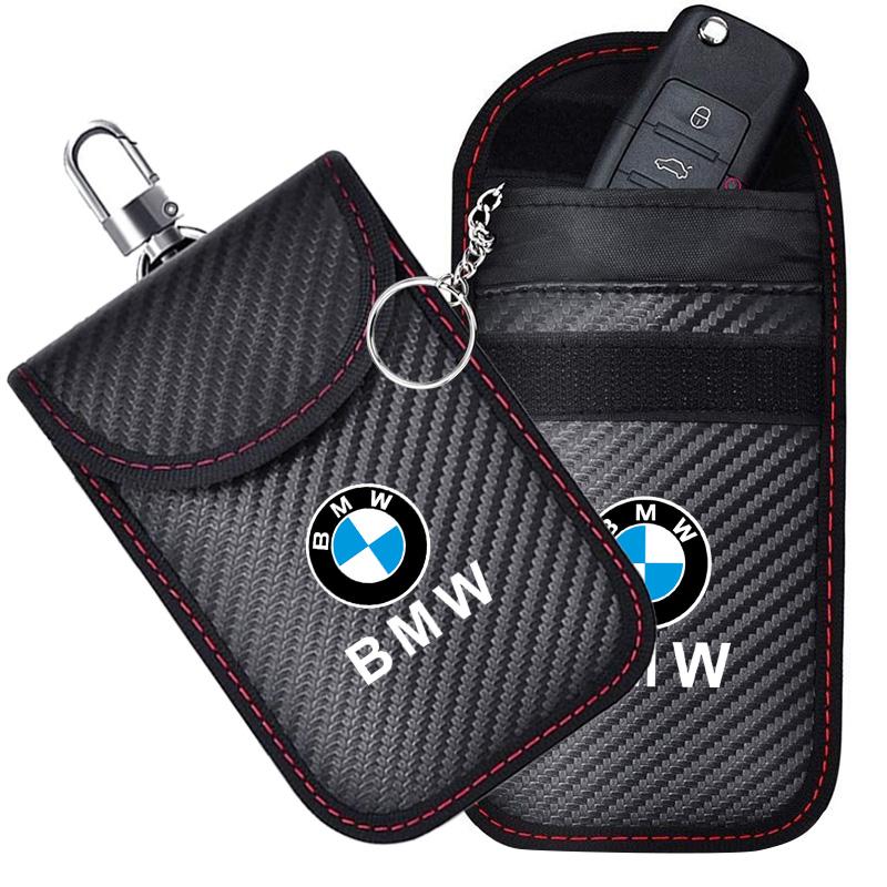 Для BMW Логотип Чехол для Автомобильного Ключа Сумка-Фарадей Блокирующая Сигнал Кейс для Ключей Антиугонный Органайзер для Хранения Автомобильных Ключей из Износостойкого Материала