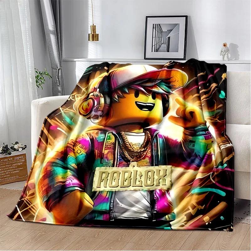 2025 New Style R-Robloxs Cartoon Game Soft Blankets,Keep Warm Throw Blanket Comfortable Blanket for Beds Sofa Home Bedroom