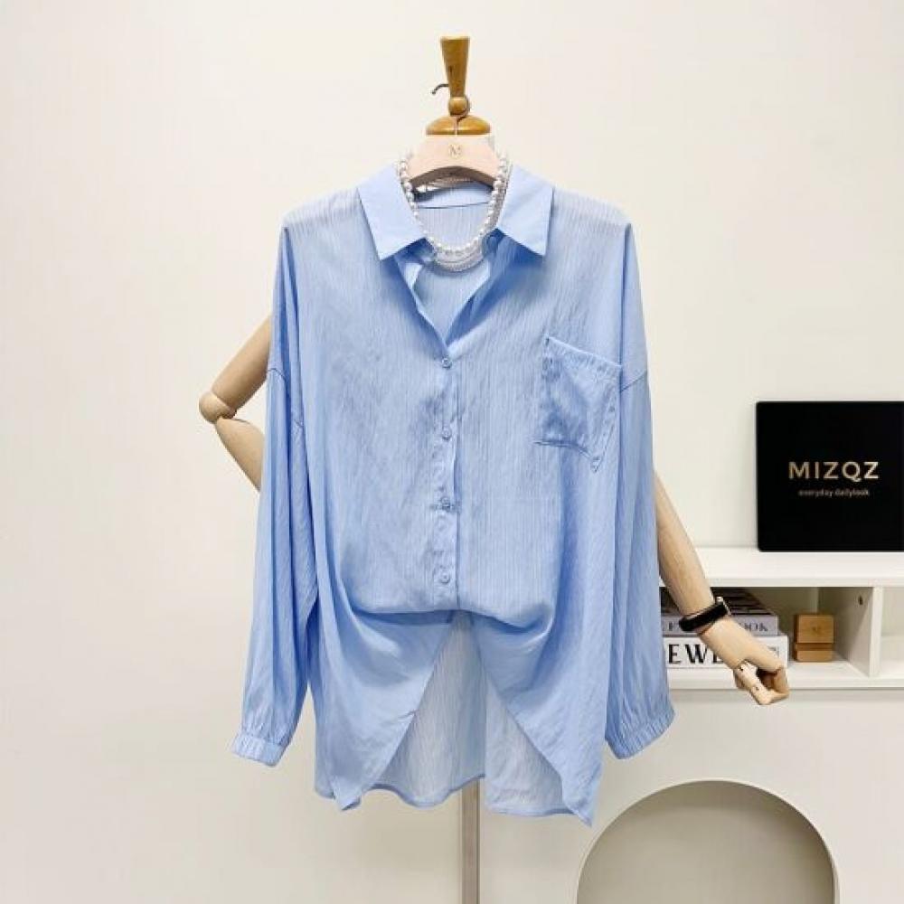 Mizqz Loose Fit Light Stripe Long Sleeve Shirt 5 Colors