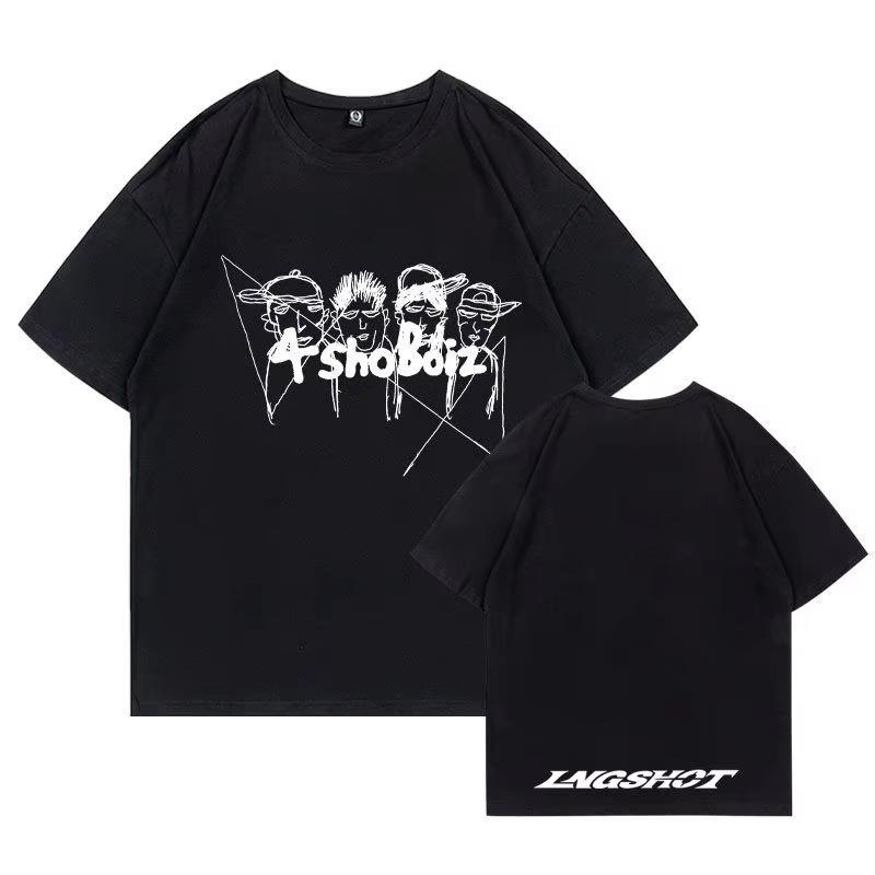 2026 Lngshot Member Portrait Graphic Tshirt Ohyuan Woojin Louis Ryul Kpop Fashion Retro Shirt Summer Unisex Unisex Tshirt