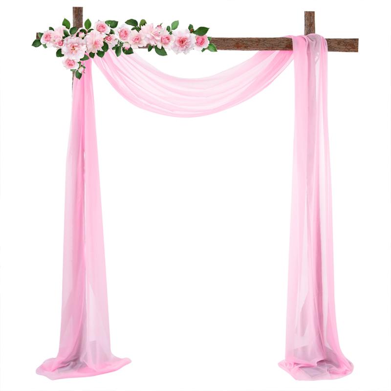 1pc/2pcs 70*550cm Elastic Chiffon Arch Drapery For Wedding Decoration Stage Background Cloth Gauze