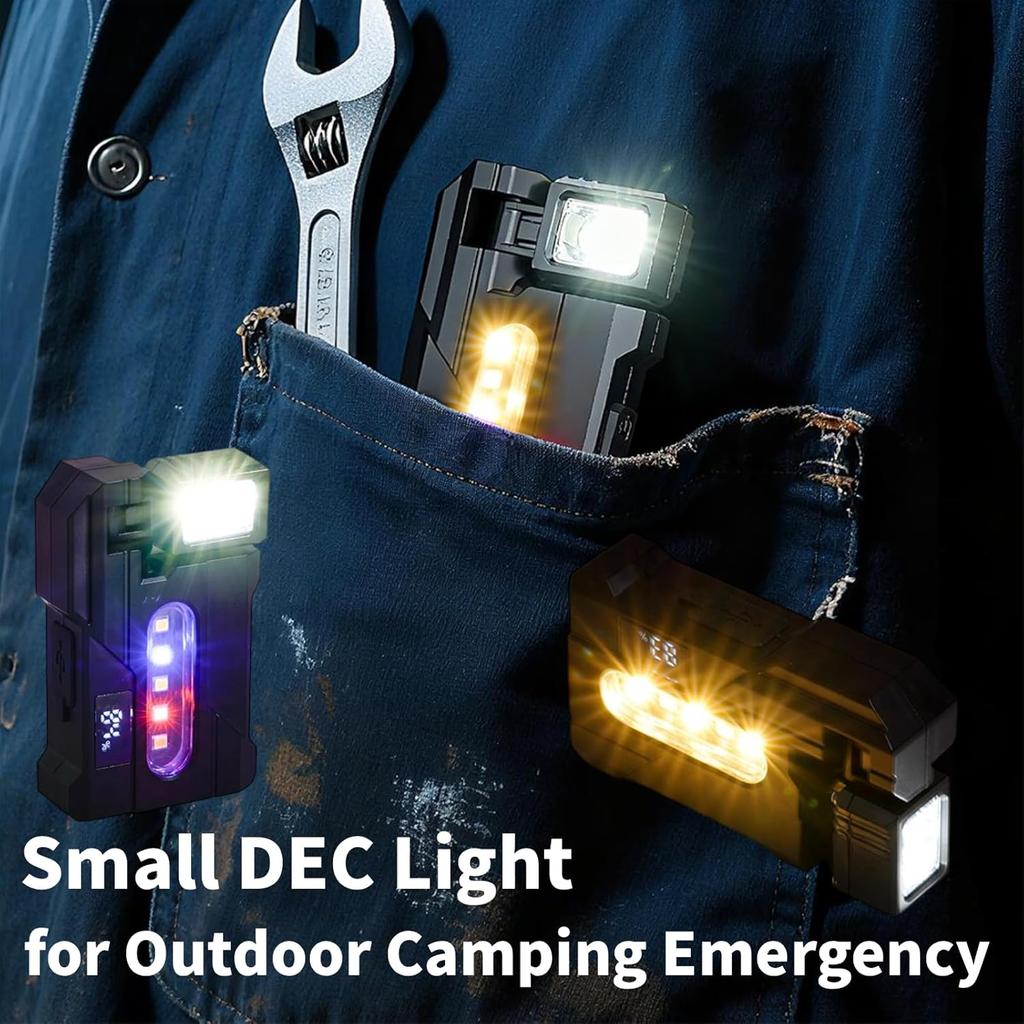 Mini Rechargeable LED Flashlight with 1800 lumens and Magnet - Super Bright 7-Mode EDC Flashlight, Rechargeable LED, Portable IP68 Pocket Flashlight