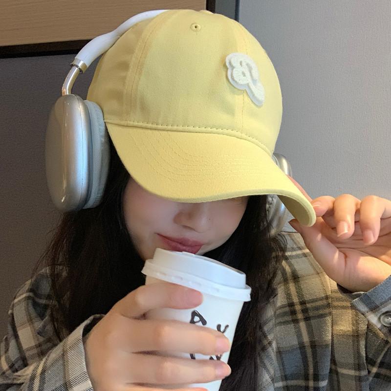 Stylish Korean Yellow Letter Embroidered Baseball Cap For Women Spring Summer 2024