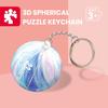3D Puzzle Oil Painting Keychain Earth Football Basketball Ball Ball Spherical Puzzle Key Ring Backpack Handbag Decoration