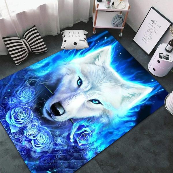 Wolf Pattern Carpet Door Mat Bath Printed Living Room Bedroom Large Kids Play Upholstered Kitchen