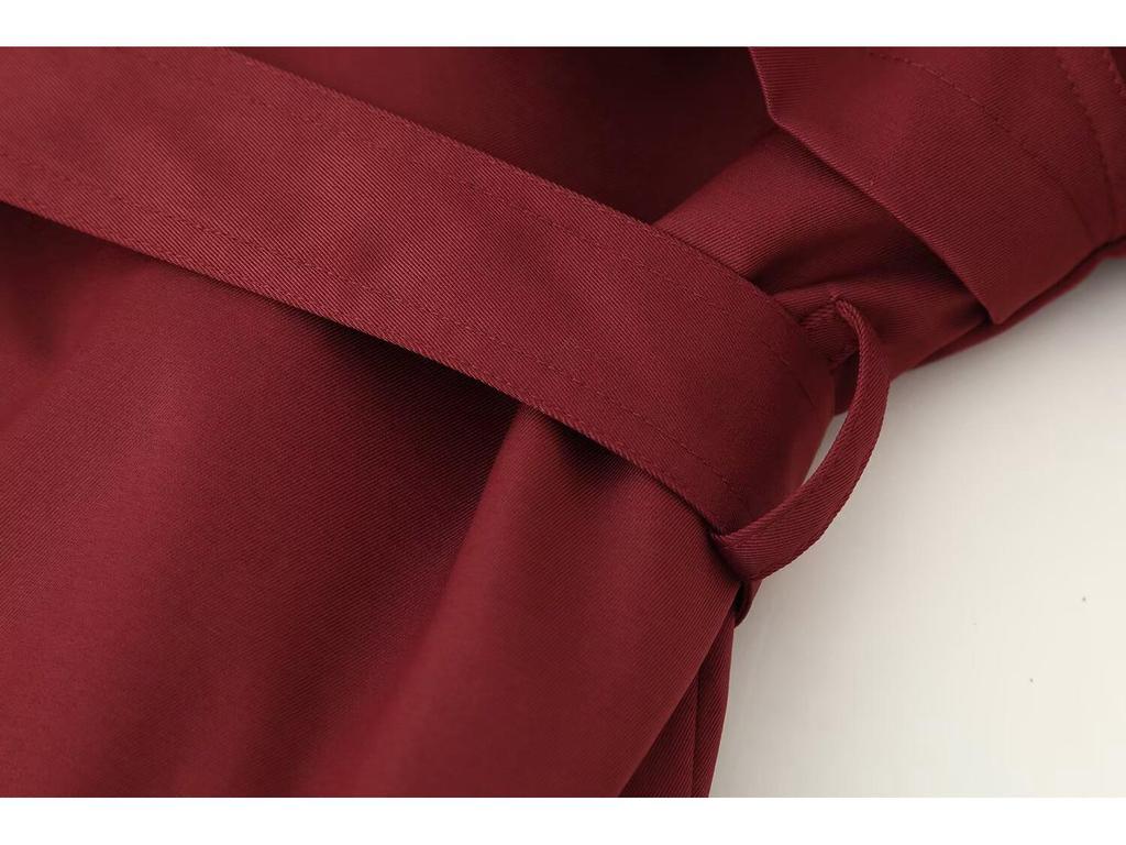 Европейское и американское женское двубортное повседневное тренч-пальто с поясом, короткая куртка