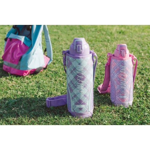 Thermos Бутылка для воды с вакуумной изоляцией, спортивная бутылка, фиолетовая, в клетку, 1,5 л, FHT-1500F PL-CH