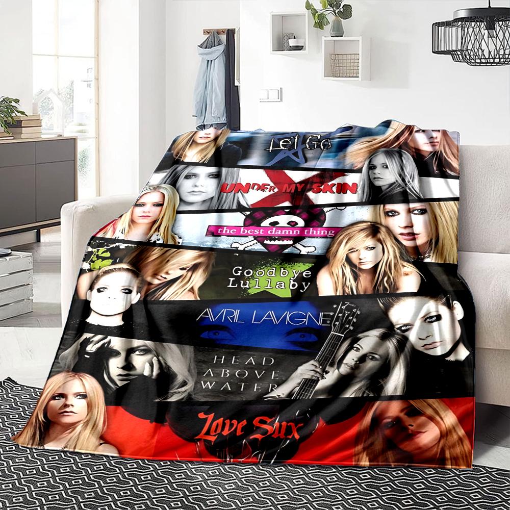 Avril Lavigne Album Covers Blanket Soft Throw Blanket For Home Bedroom Bed Sofa Travel Office Solid Christmas Blanket