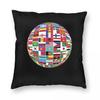 Flags Of The World Round Globe Square Pillowcase Polyester Linen Velvet Printed Zip Throw Pillow Case Sofa Seater Cushion Case