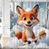 Милый 3D Мультяшный Пингвин Купается с Пузырями Водонепроницаемая Шторка для Душа - Веселый Декор для Ванной