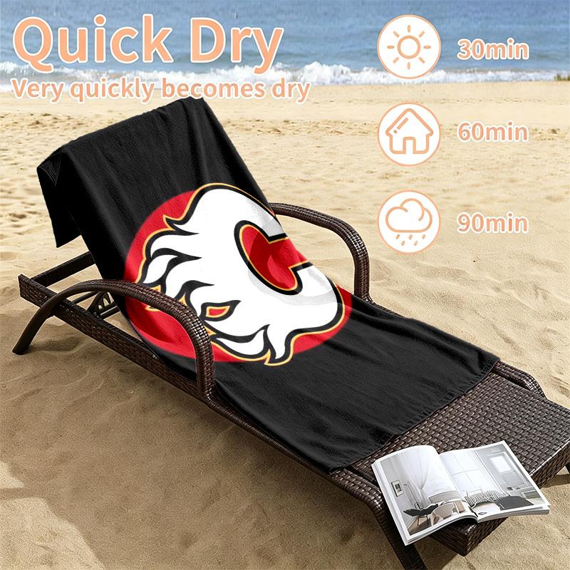 Calgary Flames Beach towels also serve as bath towels summer essential a musthave for the outdoors the beach and the pool