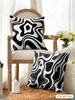 Luxury Sophisticated Black White Art Cushion Cover Natural Linen Organic Fabric Printing Breathable Perfect For Home Decor