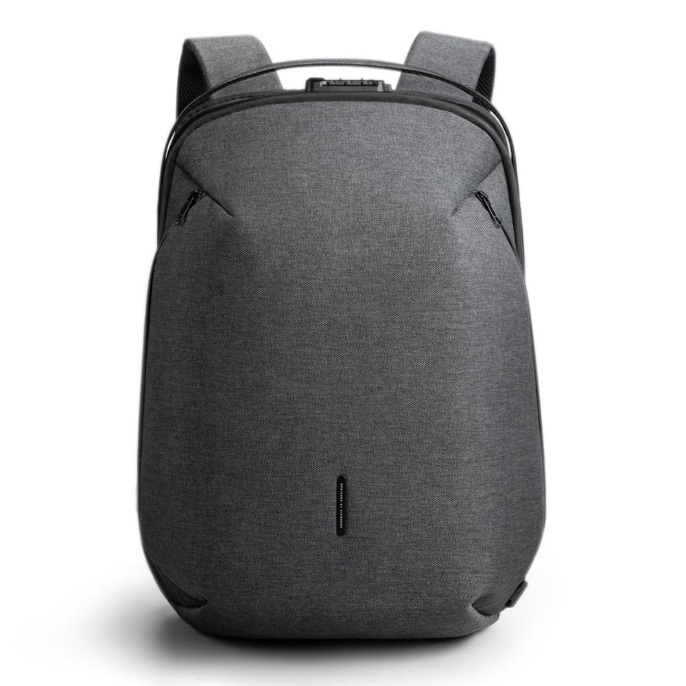 Men Backpacks Kingsons 180° Open Anti-theft Customs Lock with USB Charging Port Male Backpack 15.6 Inch Laptop Backpack Gray KS3204W