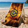 Wolves Team Emblem Printed Microfiber Beach Towel, Soft And Absorbent, Quick-Dry, Ideal for Summer Travel, Beach Essential, Swimming Pool