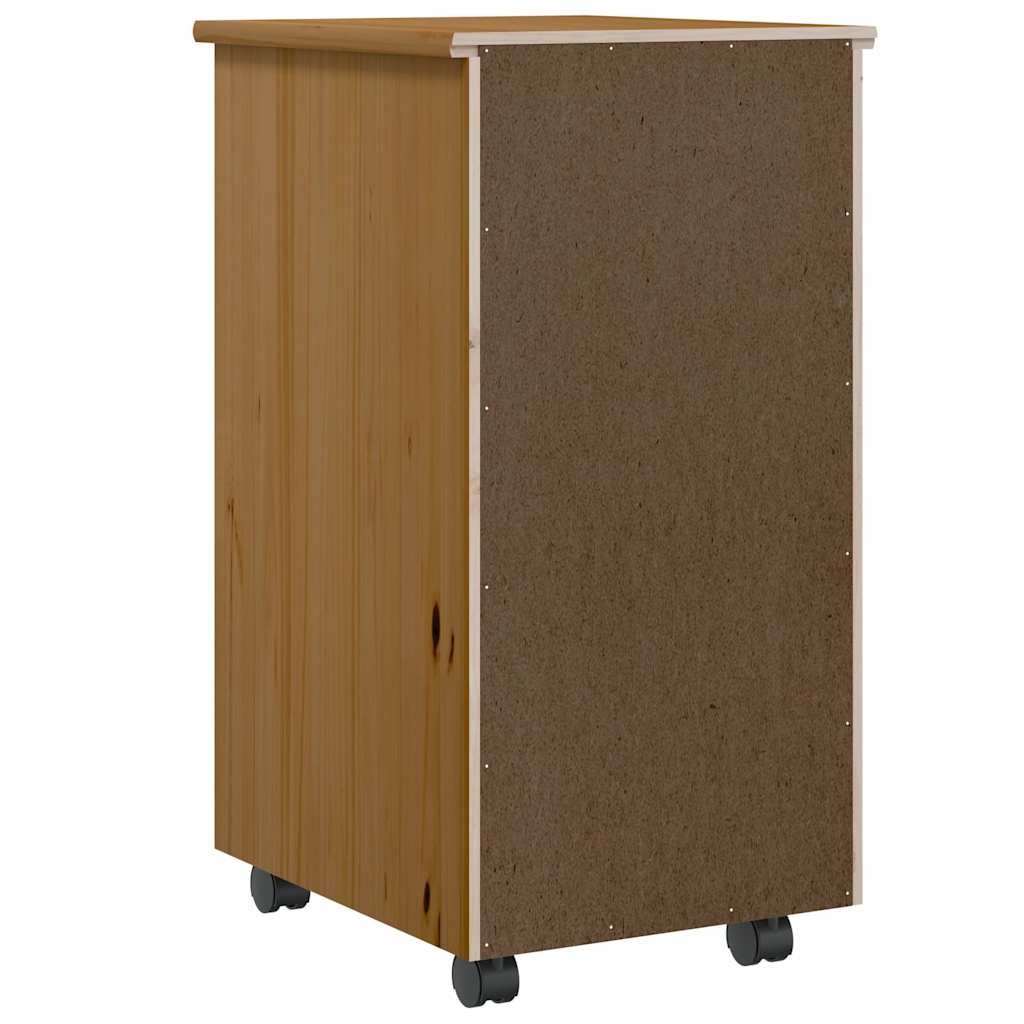 Mobile Drawer Cabinet MOSS Honey Brown Solid Pine Wood