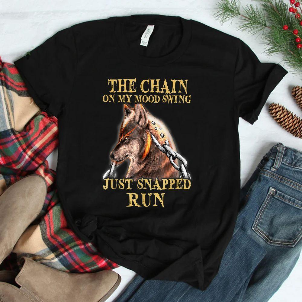 New The Chain On My Mood Swing Just Snapped Run Red Wolf T-Shirt, Unisex T-Shirt