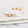 Adjustable Cute Crystal Cubic Zirconia Bear Leather Rope Bracelet Classic for Woman Girl Wrist Jewelry Daily Wear Drop Shipping