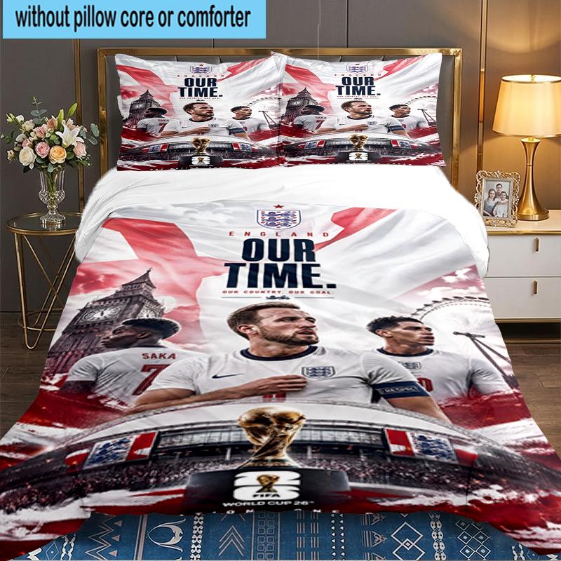 3PCS Football Player Kane Bedding set,Ideal for1pc Duvet Cover And 2pcs Pillowcases Perfect for Christmas gift,Ideal for Bedroom, Dormitory