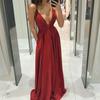 Floor-Length Formal Dress Popular Lady Adjustable Strap Low Cut Backless Strap Formal Dress